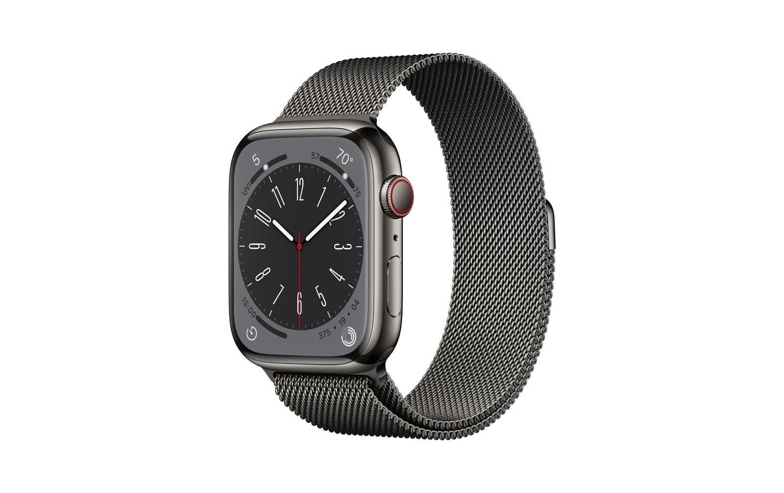 Apple Watch Series 8 45 mm LTE Edelstahl Graphite Milanese Loop